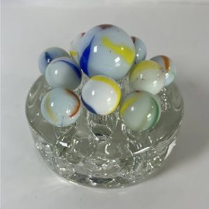 11 Carnival Swirl Marble lot including Large Shooter w/frog display